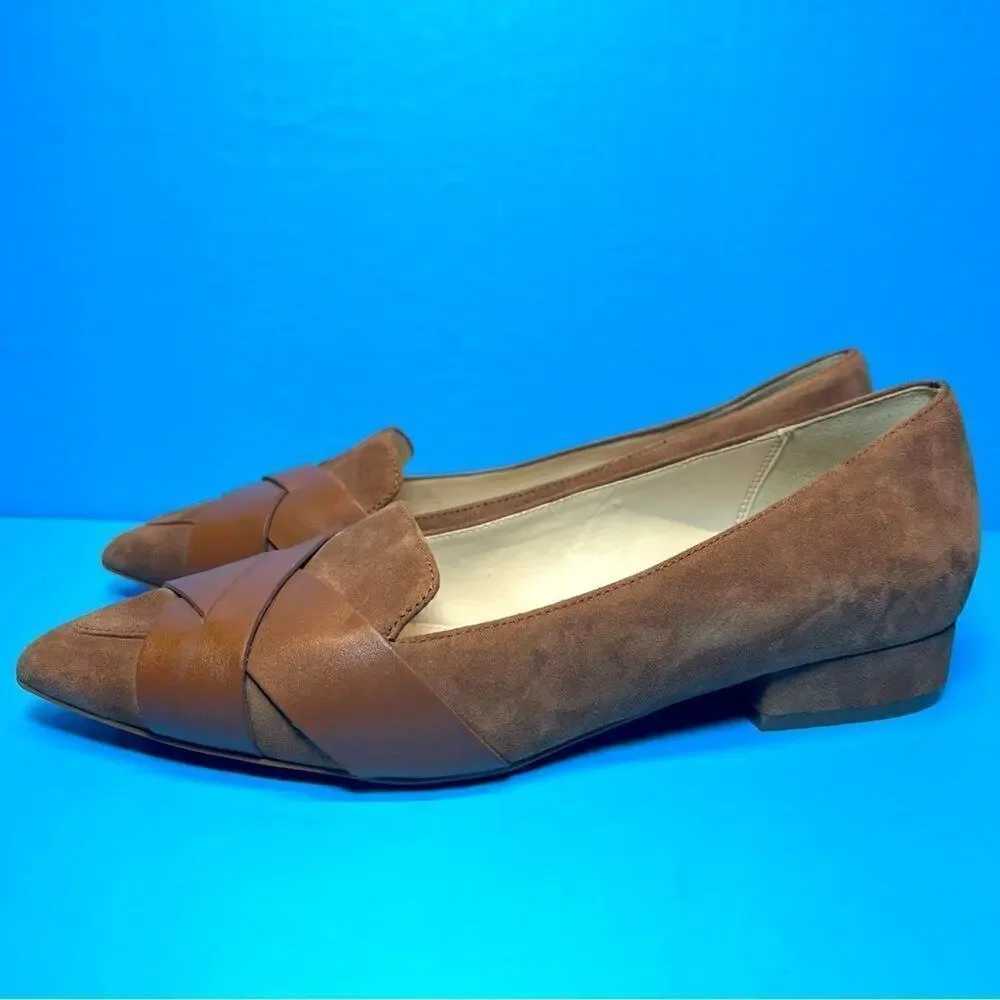 Cole Haan Womens Camila Point Skimmer Suede Leather Flats Tan Brown‎ 6B W15008